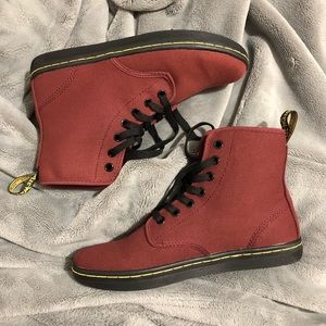 Shoreditch canvas maroon Doc Martens
